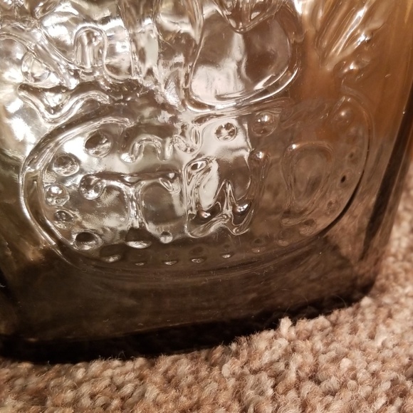 Vintage Embossed Franklin Gray Glass Flask - Picture 7 of 8